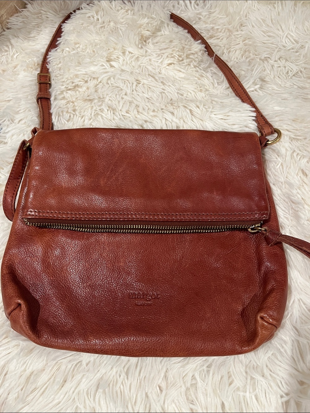 Margot New York brown leather crossbody purse